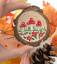 Toadstool hand-painted log slice magnet - Image 1