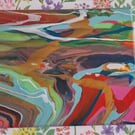 Acrylic Pour Painting 'Golden River'