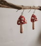 Half-Round Red Spotty Mushroom Earrings II - Image 6