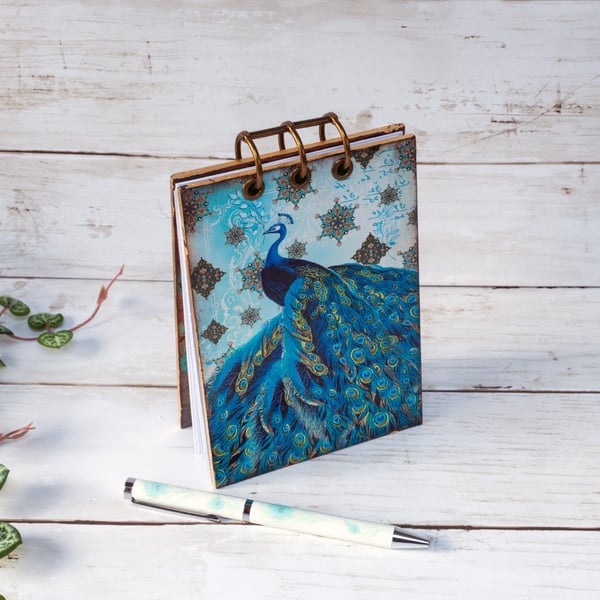 Mother's Day Blue Peacock Vintage Style Shabby Chic Journal