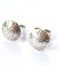 Sterling silver domed studs, hammered silver circle studs, silver circle earring - Image 8