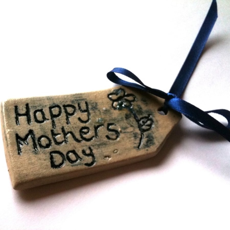 Mothers Day Ceramic Tag - Blue
