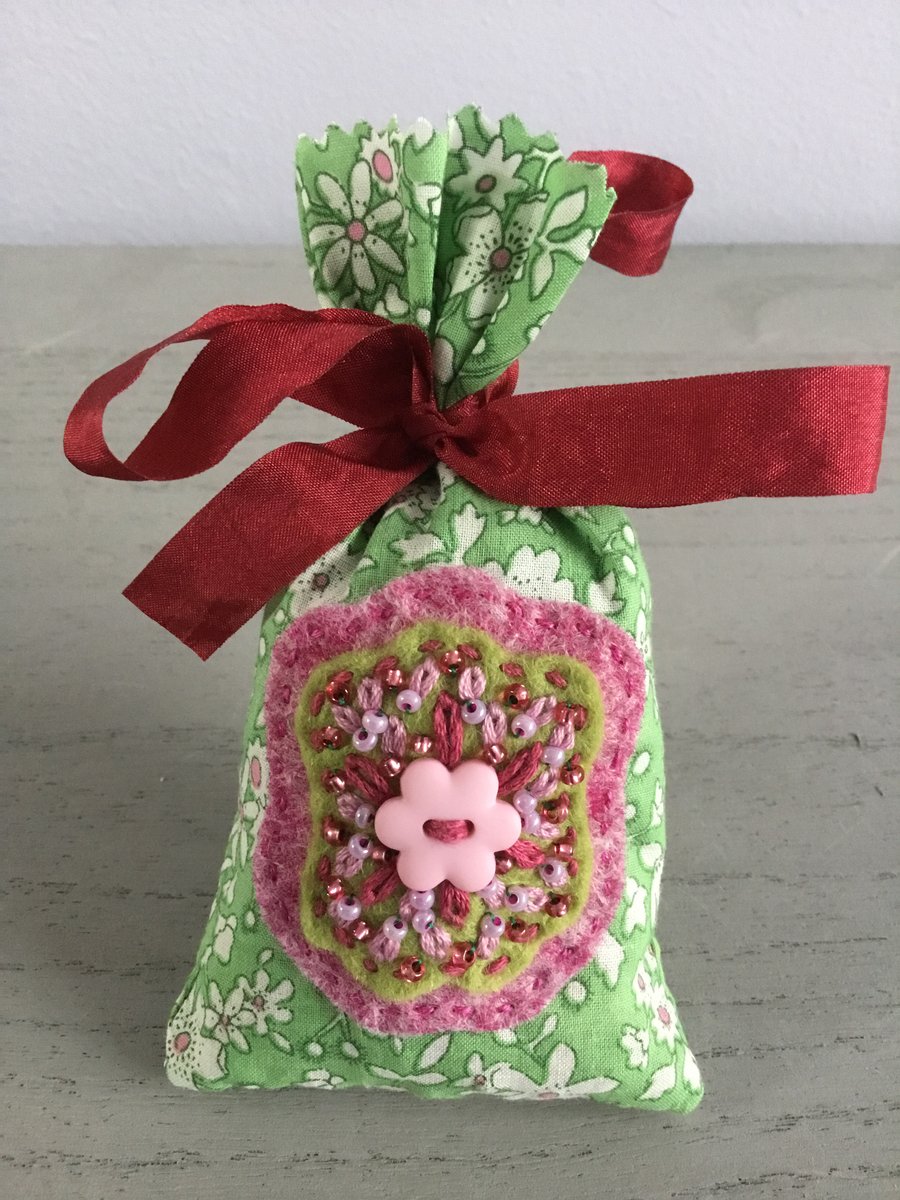 Pink Flower Lavender Bag