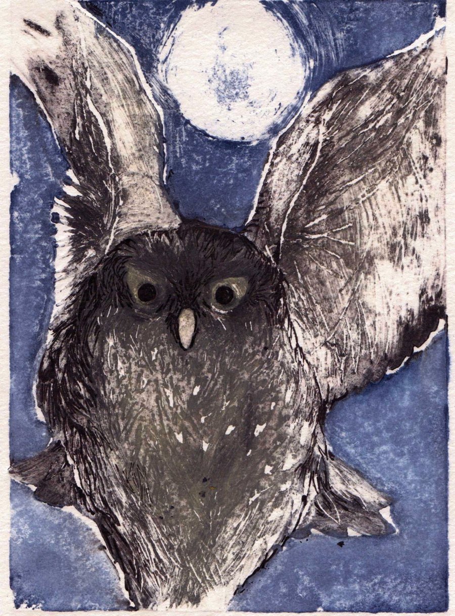 "Midnight" Original Collagraph Print