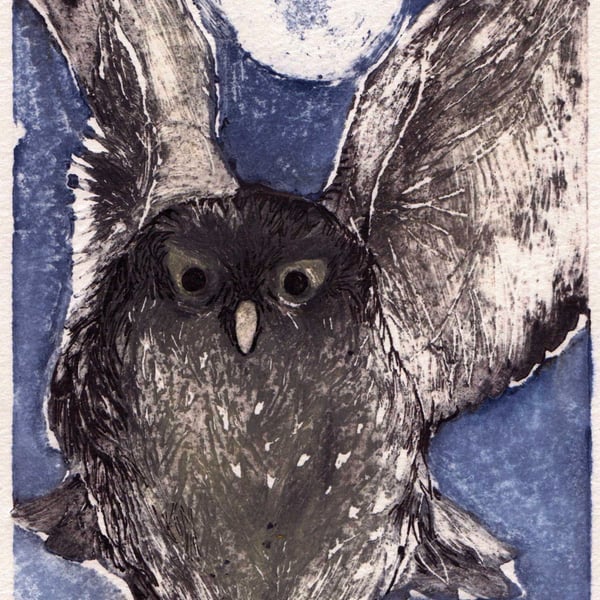 "Midnight" Original Collagraph Print