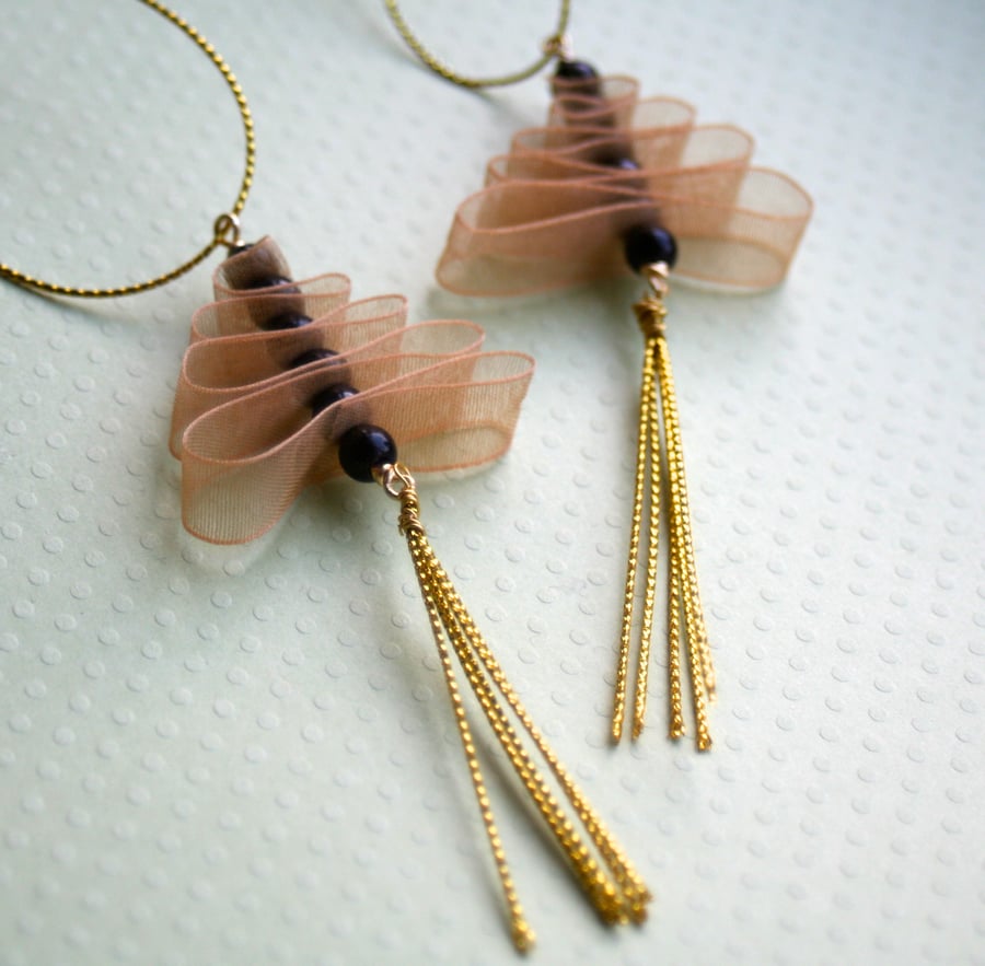 Ribbon and bead Christmas tree decoration