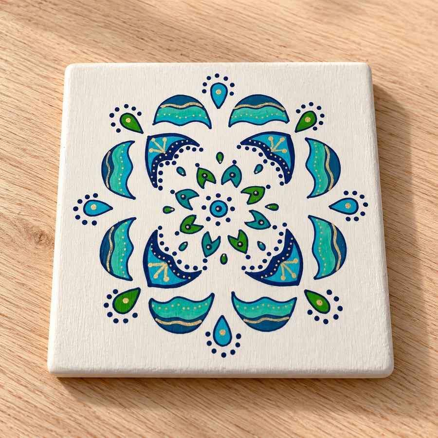 Hand drawn Mandala Coaster 