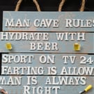 Hand decorated hanging wooden sign 