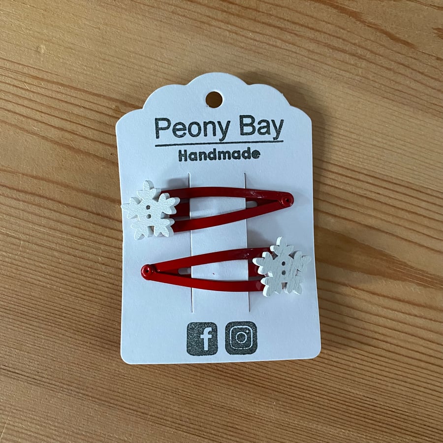 Christmas snowflake hair clips 