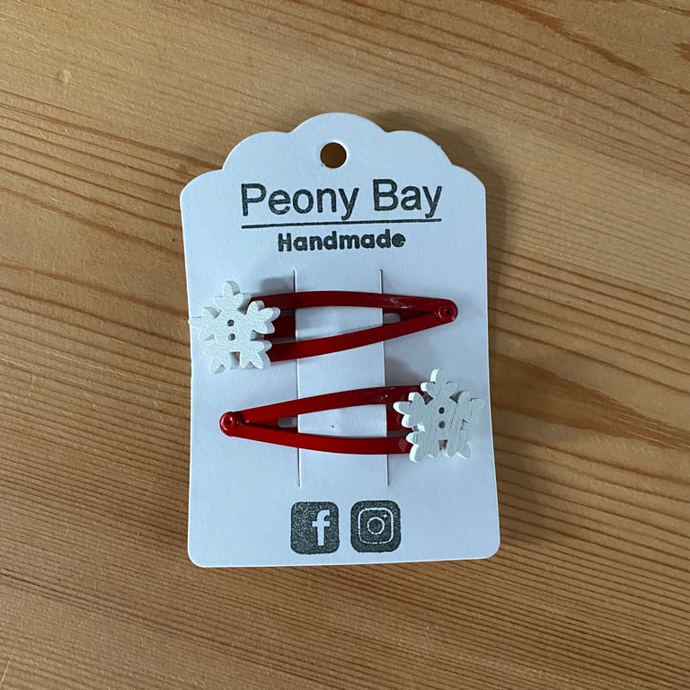 Christmas snowflake hair clips 