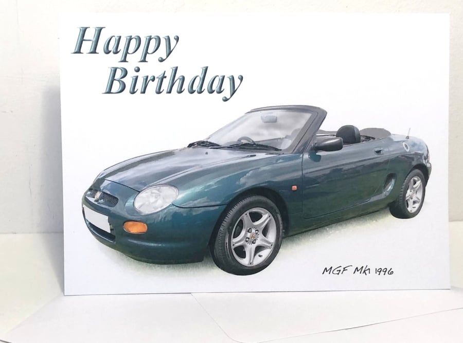 MGF Mk1 1996 (Green) - Birthday, Anniversary, Retirement or Plain Card