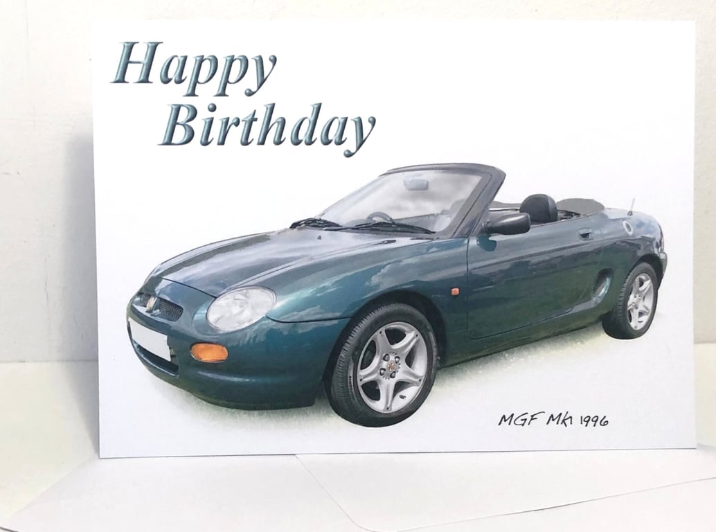 MGF Mk1 1996 (Green) - Birthday, Anniversary, Retirement or Plain Card