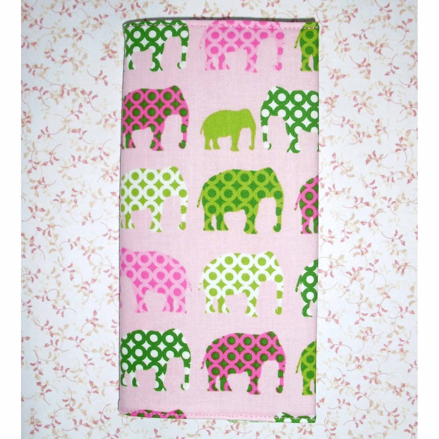 Address book - Elephants pink and green