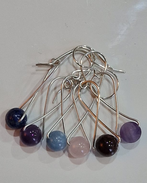 Gemstone, birthstone beads, handmade, with sterling silver wire