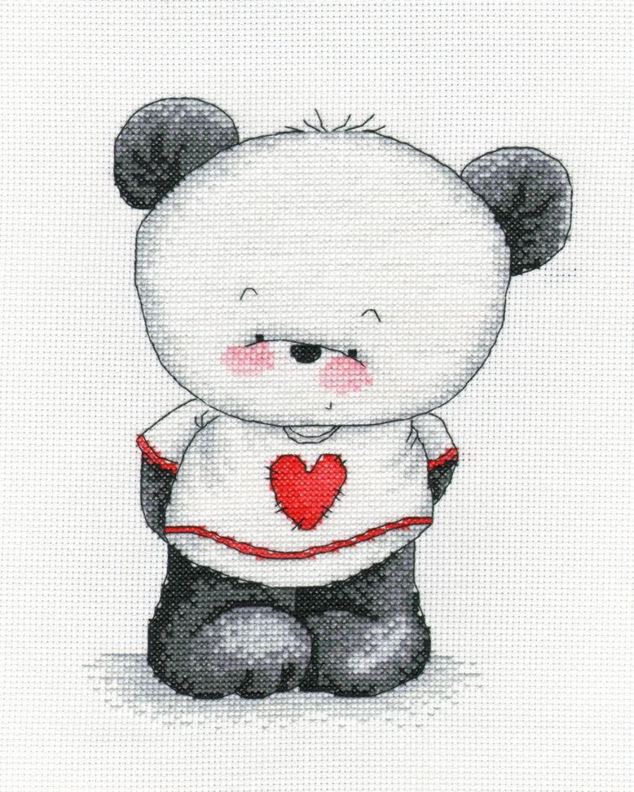 Party Paws Bamboo's I luv U cross stitch kit