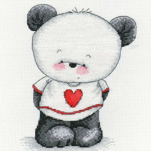 Party Paws Bamboo's I luv U cross stitch kit
