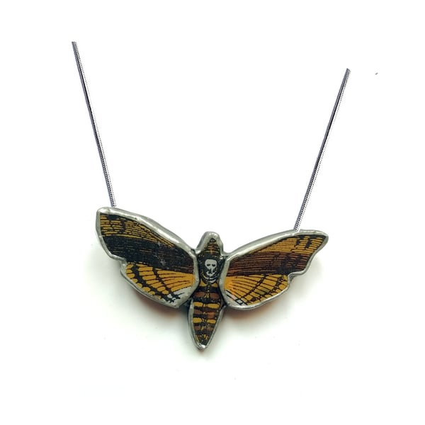 Death's Head Hawk Moth Gothic Necklace by EllyMental Jewellery