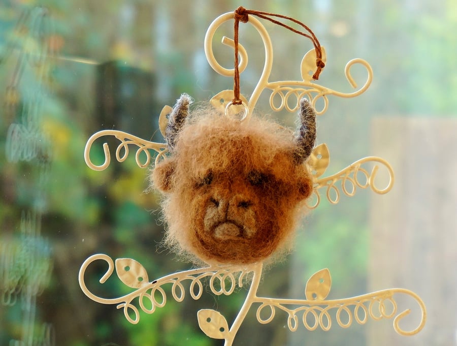 Highland Cow Hanging Christmas Ornament