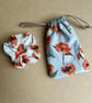 Poppies Drawstring Bag Glasses Case with Matching Scrunchie