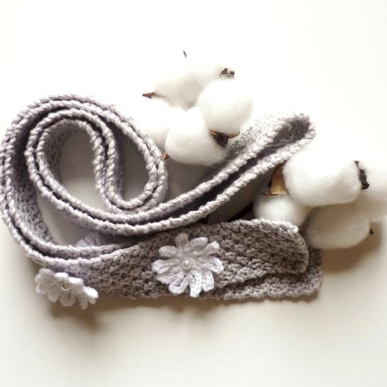 Knitted cotton neckpiece - Spring accessory - Handmade cotton gift