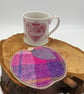 Apple shaped Scottish tweed coaster - Image 2