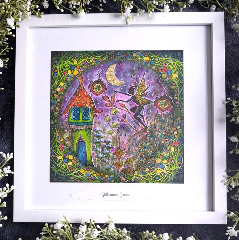 Glittermoss Grove… (White Frame) OOAK