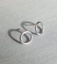 Minimalist Silver Circle Earrings - Image 2