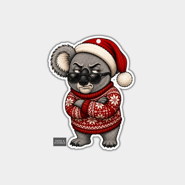 Unique Funny Christmas Gift Tags For Adults, 6pk - Cute Unimpressed Koala