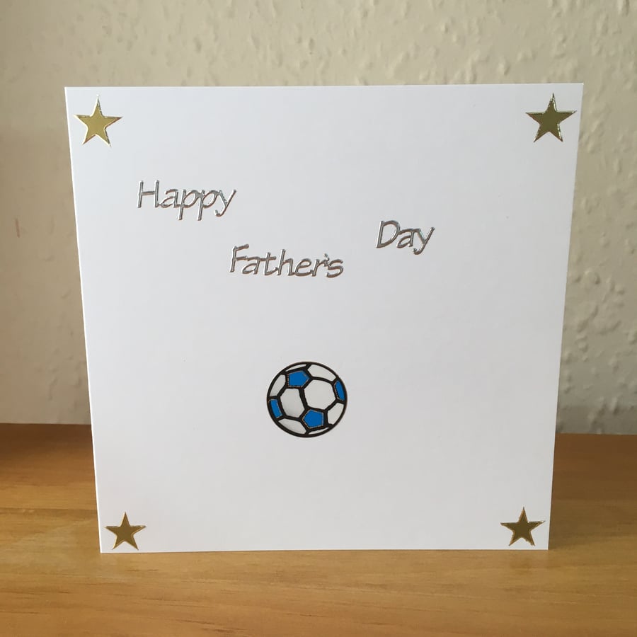 Football and Gold Star Father's Day Card