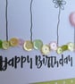 Birthday Card - Flowers, Hearts and Sequins - Kraft - Lemon, Pink and Green - Image 6