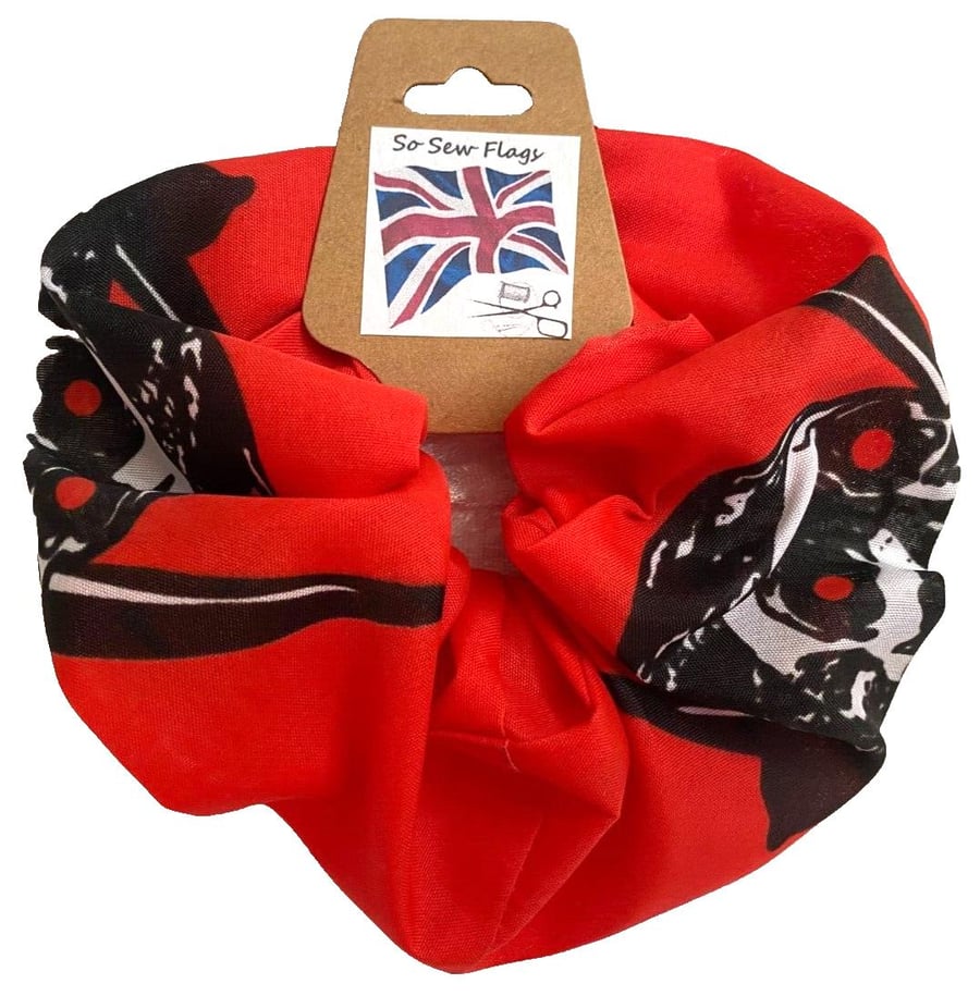 Red Skull Flag Hair Scrunchie Scrunchies Accessory Band Elastic