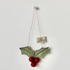 'Merry Christmas Holly' - Hanging Decoration