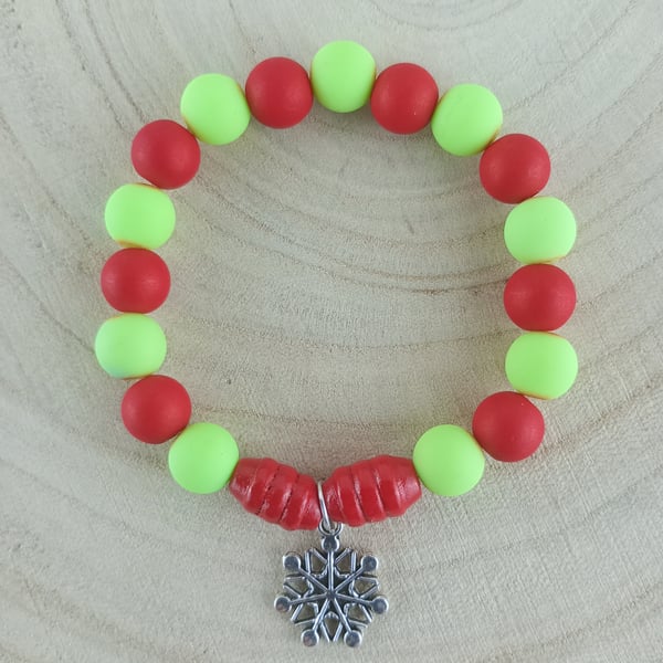 Kids Christmas Snowflake Bracelet To Fit Children Over 7 Years  