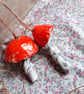 ceramic hanging mushroom bright orange large - Image 3