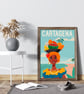 Cartagena retro travel poster, Colombian girl retro print, Colombia wall art - Image 3
