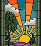 024 - Sunrise Stained Glass Window - Cross Stitch Pattern - Image 2