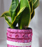 Handmade Metallic pinky purple indoor plant pot holder