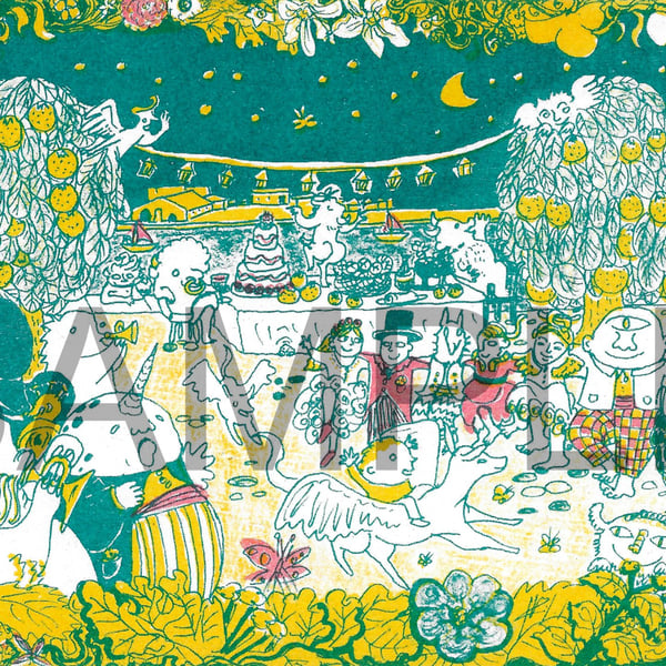 Original, Hand Drawn, Risograph Printed Invitations