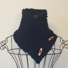 Hand knitted neck warmer scarf