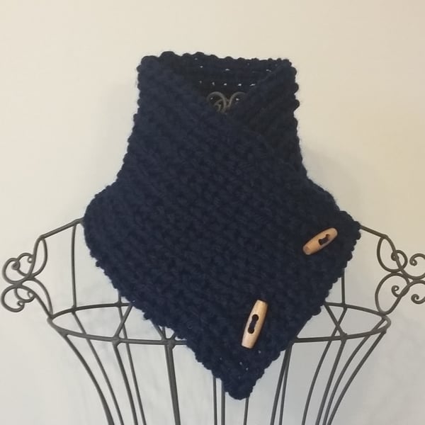 Hand knitted neck warmer scarf