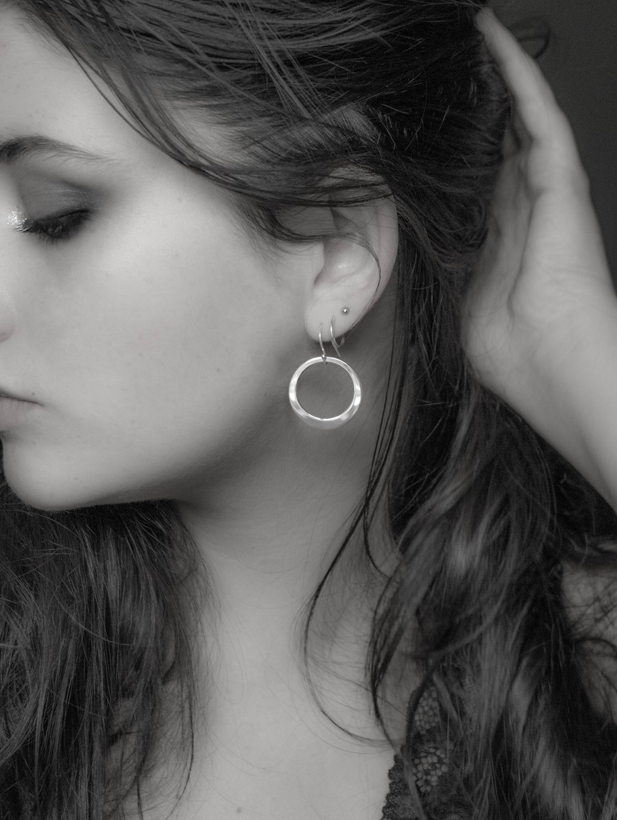 Large Sterling Silver Hoop Earrings