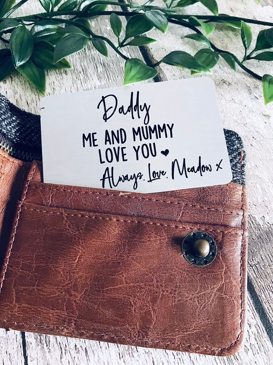personalised wallet card for daddy, Metal Wallet card, Father's day gift, Birthd