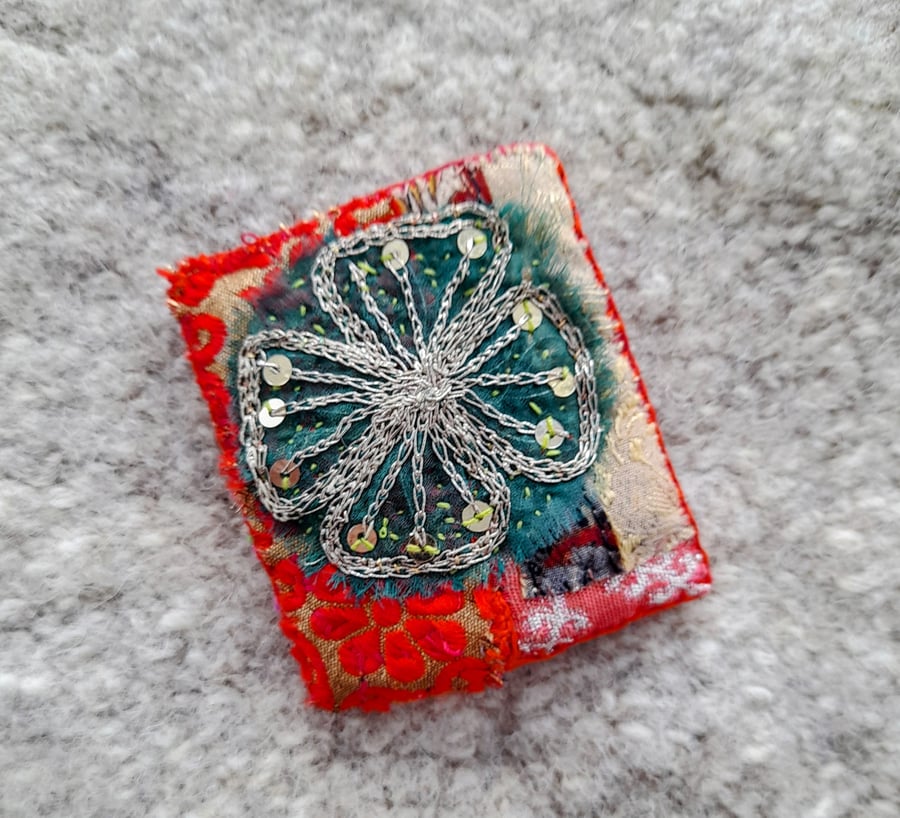 Vintage textile brooch