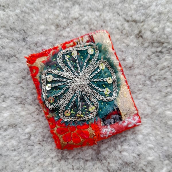 Vintage textile brooch