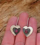 Sterling Silver Heart Earrings with Garnet - Image 4