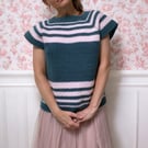 Teal Blush Crochet Top size M-L 65cm pit to pit 