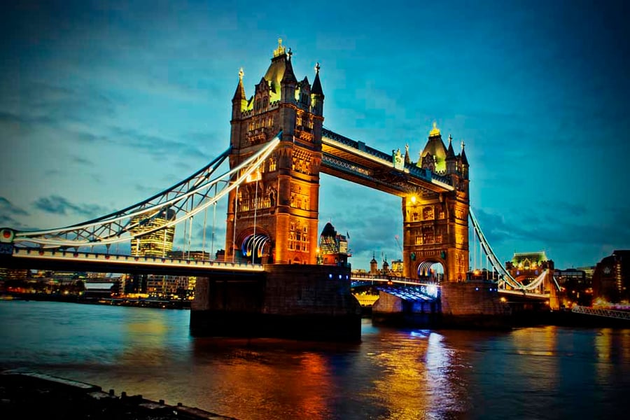 Tower Bridge River Thames London UK 18"x12" Print