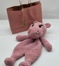 Handmade Crochet Hippo Lovey - Chunky Chenille Plush