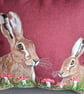 Needle Felted Hare & Mushroom Cushion  Pillow  Handmade Woodland Forest Decor - Image 2