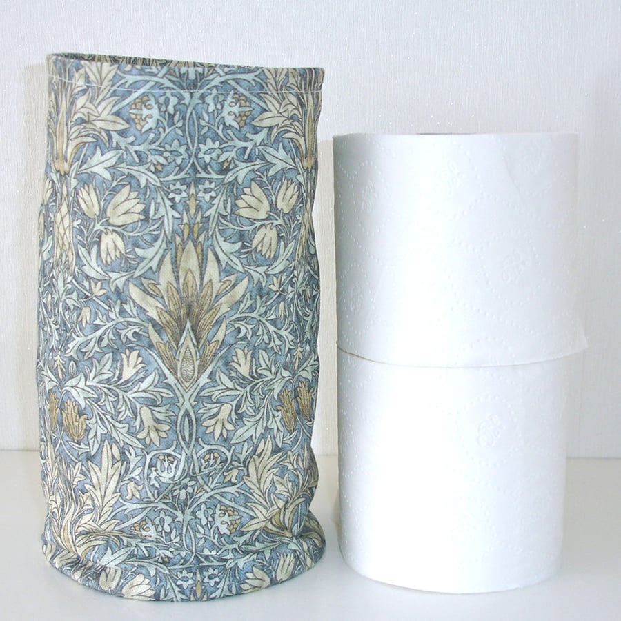 Toilet Roll Holder William Morris Snakeshead Blue 2 Loo Rolls Storage Basket